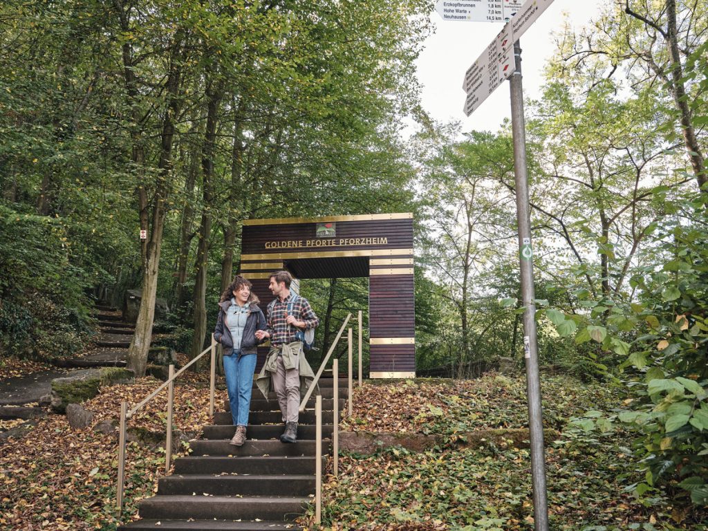 Wie der West- und der Mittelweg fängt auch der Ostweg am Kupferhammer in Pforzheim an.
